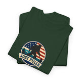 Just Pulls Bigfoot Shirt – American Flag Bigfoot Graphic Tee