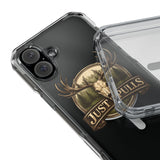 Clear Magnetic Phone Case — 'Just Pulls' Deer Skull Hunting Design