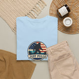 Just Pulls Bigfoot Shirt – American Flag Bigfoot Graphic Tee