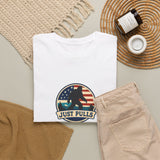 Just Pulls Bigfoot Shirt – American Flag Bigfoot Graphic Tee