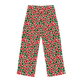 Christmas Print Pajama Pants — Red & Green Holiday Lounge Pants for Women