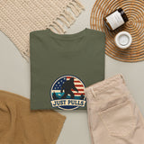 Just Pulls Bigfoot Shirt – American Flag Bigfoot Graphic Tee