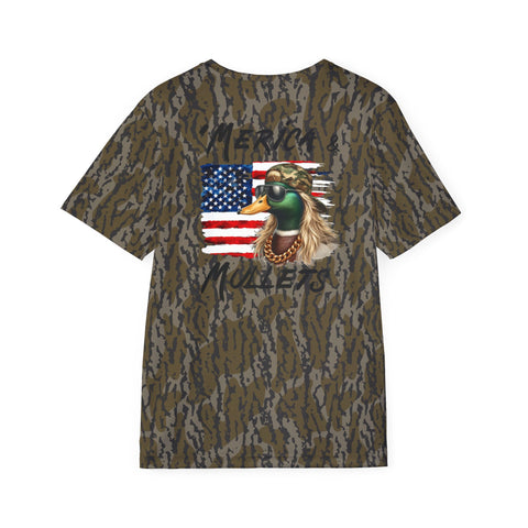 Mullets USA Bottomland Camo Duck Jersey, Athletic Tee, Men's Casual Wear, Gym Shirt, Outdoor Clothing, Gift for Sports Enthusiasts