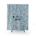 Camo Shower Curtain with Boat Design, Just Pulls, Unique Bathroom Decor, Fun Gifts for Fishing Lovers, Outdoor Theme