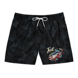 BlueFin Tuna Camo Print Men's Mid-Length Swim Shorts (AOP)