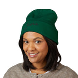 Rest Bells Embroidered Cuffed Beanie — Classic Knit Winter Hat