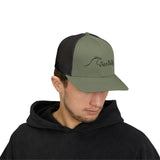Trucker Cap — Minimalist Wave Logo "Just Kulls" Mesh Snapback