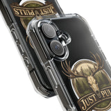 Clear Magnetic Phone Case — 'Just Pulls' Deer Skull Hunting Design