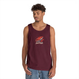 Fishing Vibes Unisex Heavy Cotton Tank Top, Summer Apparel, Outdoor Wear, Gift for Fishermen, Beach Day Outfit, Casual Style