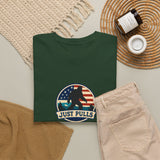 Just Pulls Bigfoot Shirt – American Flag Bigfoot Graphic Tee