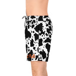 Cow Print Men's Mid-Length Swim Shorts (AOP)
