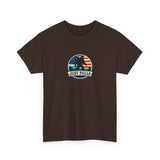 Just Pulls Bigfoot Shirt – American Flag Bigfoot Graphic Tee