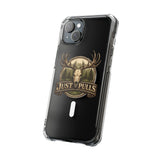Clear Magnetic Phone Case — 'Just Pulls' Deer Skull Hunting Design