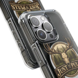 Clear Magnetic Phone Case — 'Just Pulls' Deer Skull Hunting Design