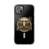 Clear Magnetic Phone Case — 'Just Pulls' Deer Skull Hunting Design
