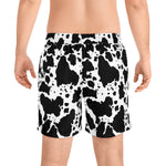 Cow Print Men's Mid-Length Swim Shorts (AOP)