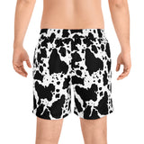 Cow Print Men's Mid-Length Swim Shorts (AOP)