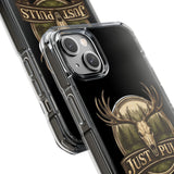 Clear Magnetic Phone Case — 'Just Pulls' Deer Skull Hunting Design