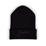Rest Bells Embroidered Cuffed Beanie — Classic Knit Winter Hat