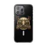 Clear Magnetic Phone Case — 'Just Pulls' Deer Skull Hunting Design