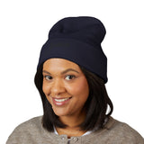 Rest Bells Embroidered Cuffed Beanie — Classic Knit Winter Hat