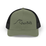 Trucker Cap — Minimalist Wave Logo "Just Kulls" Mesh Snapback