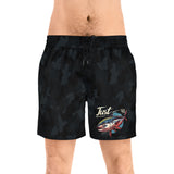 BlueFin Tuna Camo Print Men's Mid-Length Swim Shorts (AOP)