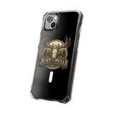 Clear Magnetic Phone Case — 'Just Pulls' Deer Skull Hunting Design