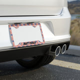 American Flag Metal License Plate Frame — "Just Pulls"