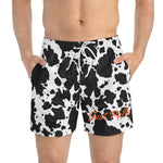 Cow Print Swim Trunks