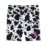 Trendy Workout Shorts for Women, Sporty Activewear, Gym Shorts, Cow Print Activewear, Fun Fitness Outfit