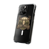 Clear Magnetic Phone Case — 'Just Pulls' Deer Skull Hunting Design