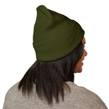 Rest Bells Embroidered Cuffed Beanie — Classic Knit Winter Hat