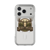Clear Magnetic Phone Case — 'Just Pulls' Deer Skull Hunting Design