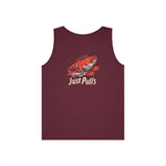 Fishing Vibes Unisex Heavy Cotton Tank Top, Summer Apparel, Outdoor Wear, Gift for Fishermen, Beach Day Outfit, Casual Style