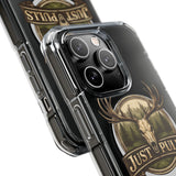 Clear Magnetic Phone Case — 'Just Pulls' Deer Skull Hunting Design