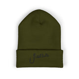 Rest Bells Embroidered Cuffed Beanie — Classic Knit Winter Hat