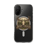 Clear Magnetic Phone Case — 'Just Pulls' Deer Skull Hunting Design