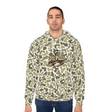 Camo Duck Unisex Hoodie, Outdoor Wear, Fishing Gift, Hunting Apparel, Cozy Sweatshirt, Nature Lover Hoodie