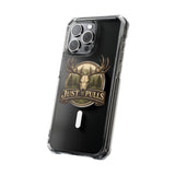 Clear Magnetic Phone Case — 'Just Pulls' Deer Skull Hunting Design