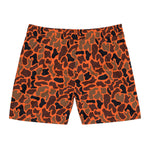 Orange Camo Men's Mid-Length Fish Swim Shorts (AOP)