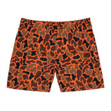 Orange Camo Men's Mid-Length Fish Swim Shorts (AOP)