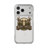 Clear Magnetic Phone Case — 'Just Pulls' Deer Skull Hunting Design