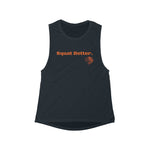 Women's Flowy Scoop Muscle Tank. Squat