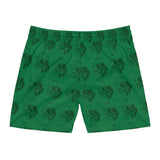 Green Men's Mid-Length Swim Shorts (AOP)