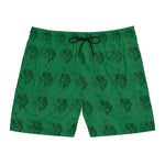 Green Men's Mid-Length Swim Shorts (AOP)