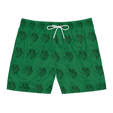 Green Men's Mid-Length Swim Shorts (AOP)