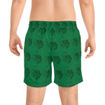 Green Men's Mid-Length Swim Shorts (AOP)