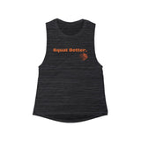 Women's Flowy Scoop Muscle Tank. Squat