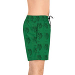 Green Men's Mid-Length Swim Shorts (AOP)